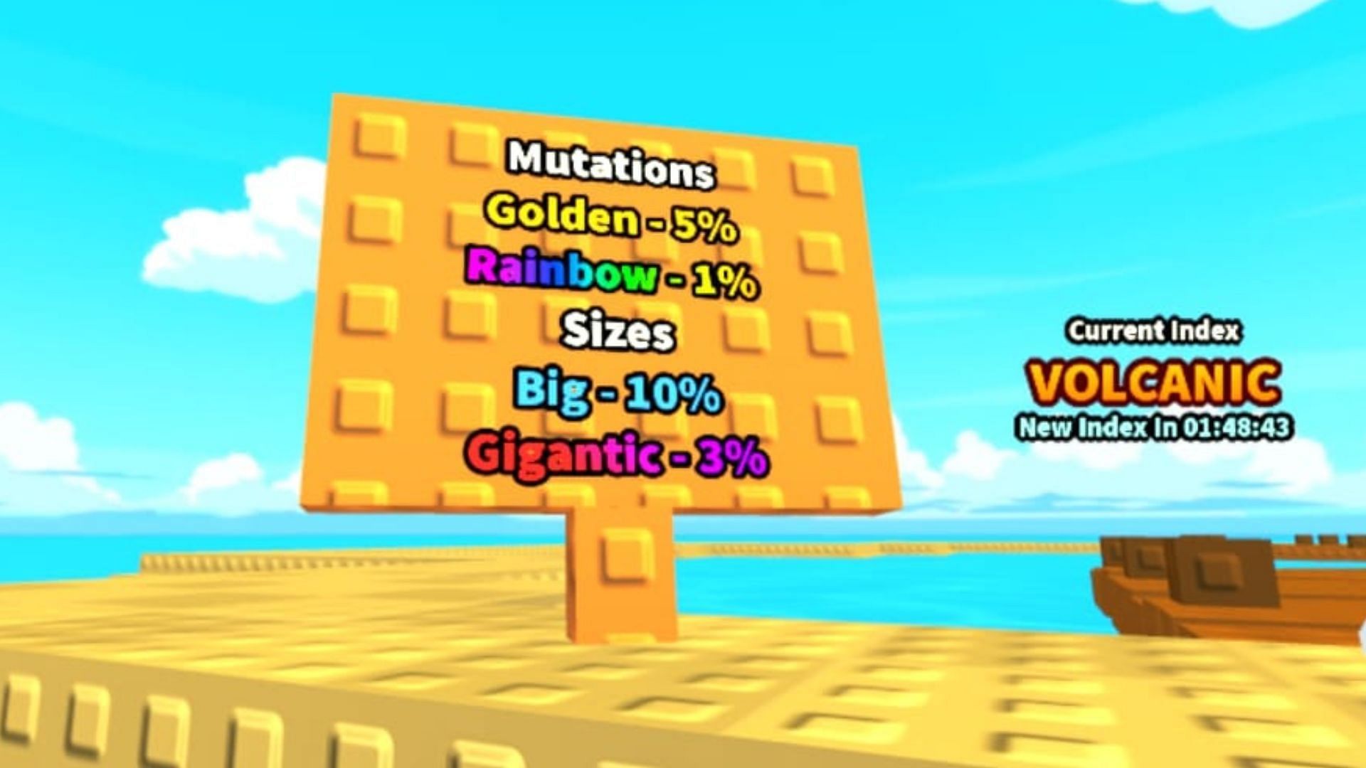 Mutation and the size chances in the game (Image via Roblox)